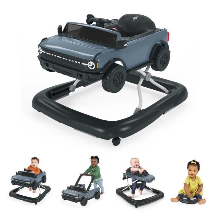 BRIGHT STARTS 4-in-1 Ford Bronco Walker and Push Car, Interactive and Removable Steering Wheel Toy, Baby Gift 6M+