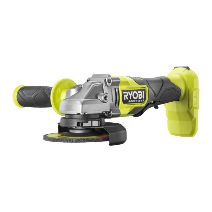 RYOBI - Amoladora angular sin escobillas - 18 V - 125 mm - 8000-9200 RPM + 1 batería de 4 Ah + cargador - RC18120B-140X