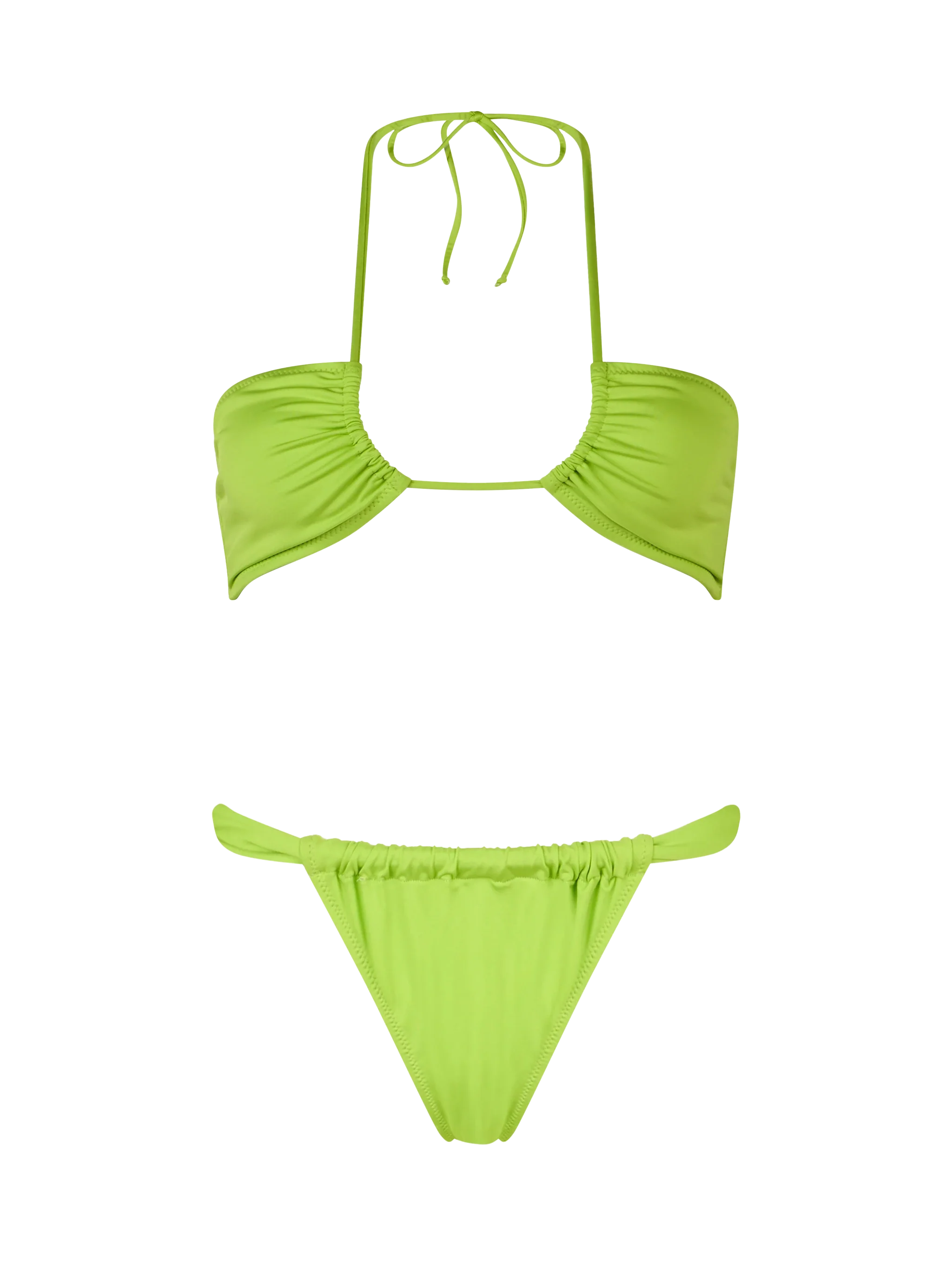 Dahlia Noelle Limegroene Bandeau Bikini voor Dames