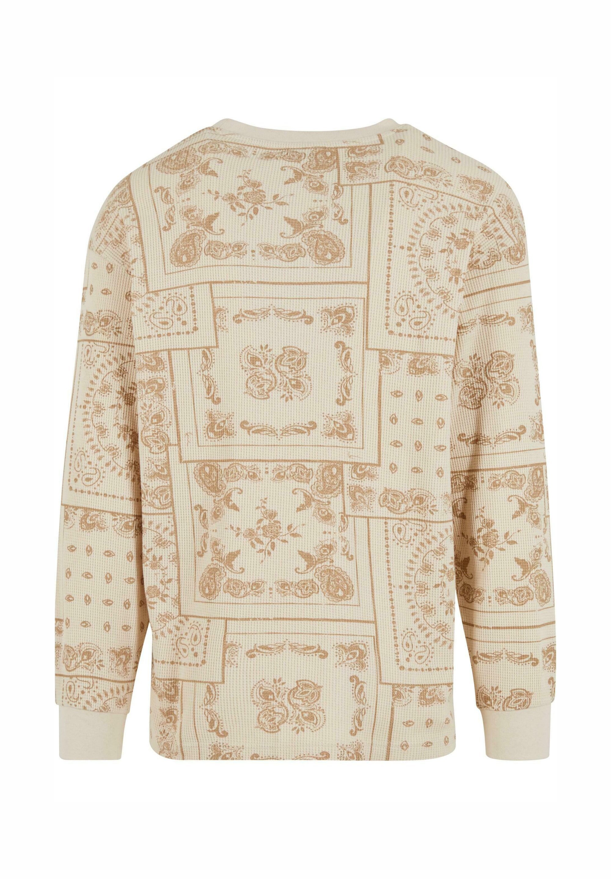 Karl Kani SIGNATURE PAISLEY WAFFLE - Top s dlhým rukávom - hnedý