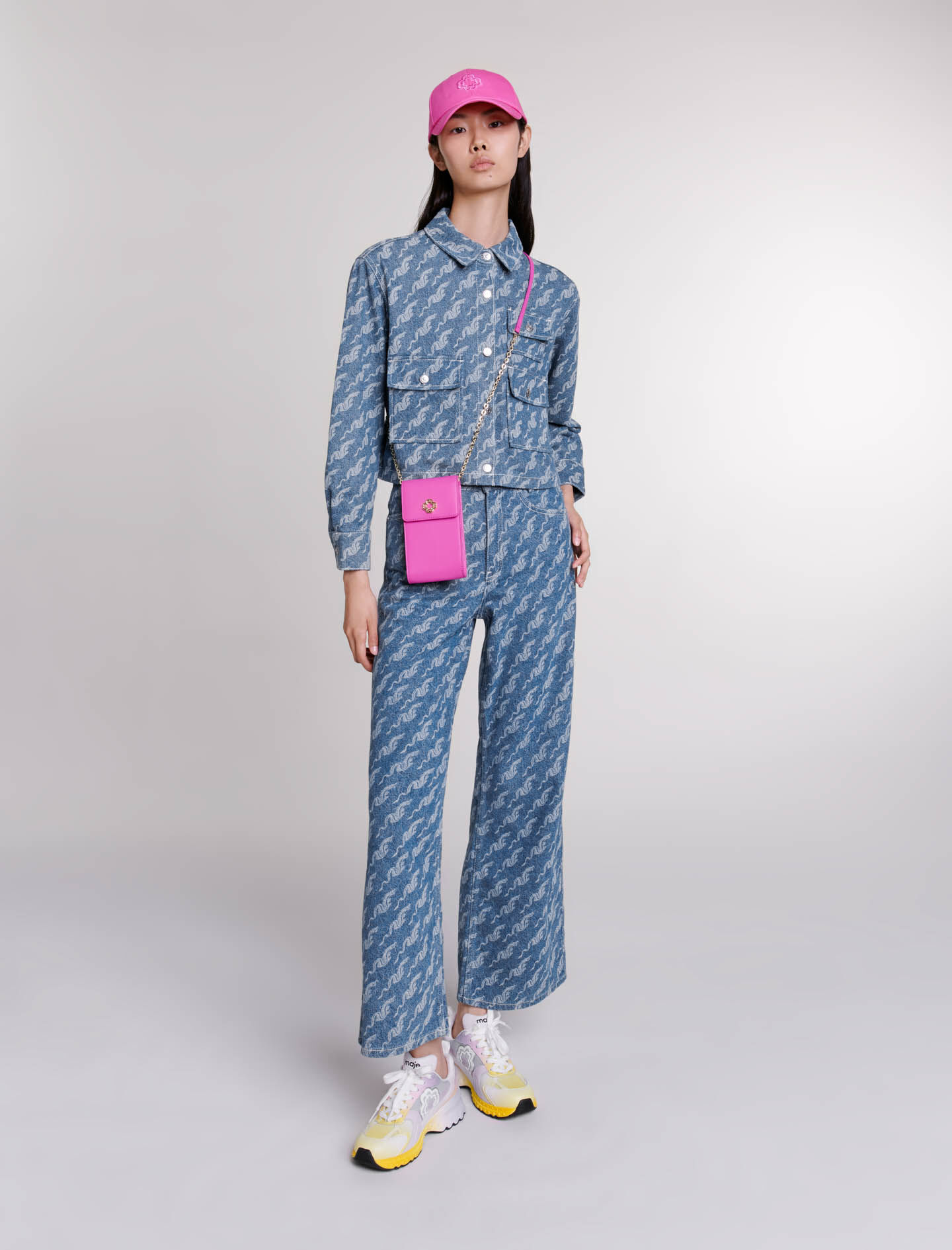 Cămașă din denim cu model - Albastră