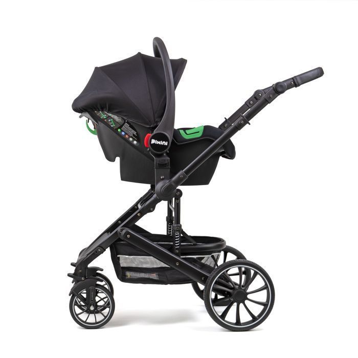 Pixini Kalani 3-in-1 Stroller - Up to 22 kg - Stroller, Carrycot, Car Seat, Bag and Numerous Accessories - Black/Grey