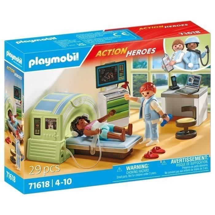 PLAYMOBIL 71618 Scanner médical avec patiente, City Life, L'Hôpital, 29 pièces, Dès 4 ans