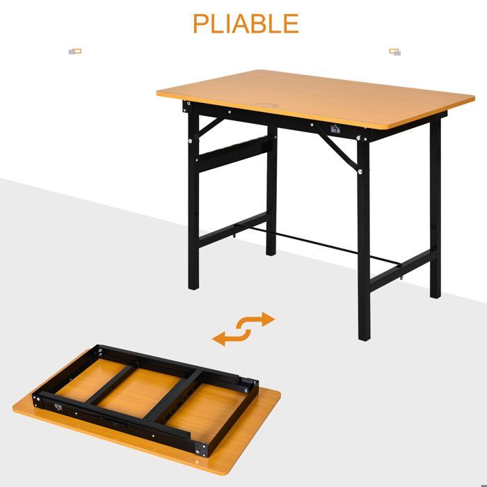Banco de trabajo - HOMCOM - Mesa de trabajo plegable con regla y transportador, almacenamiento de herramientas - MDF - 100x60x75,5cm