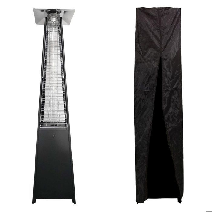 STOCKHOLM 13kW black steel gas patio heater + protective cover