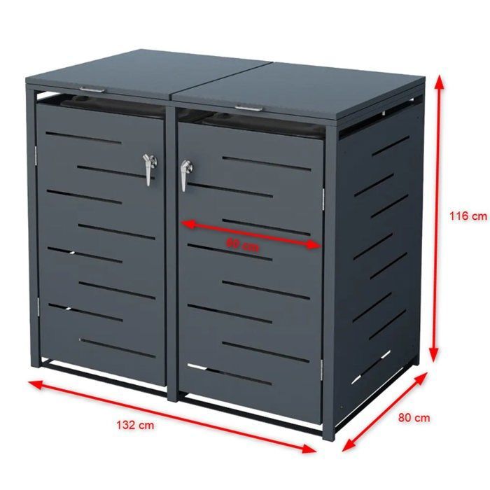 Abri cache poubelle double 2x240L