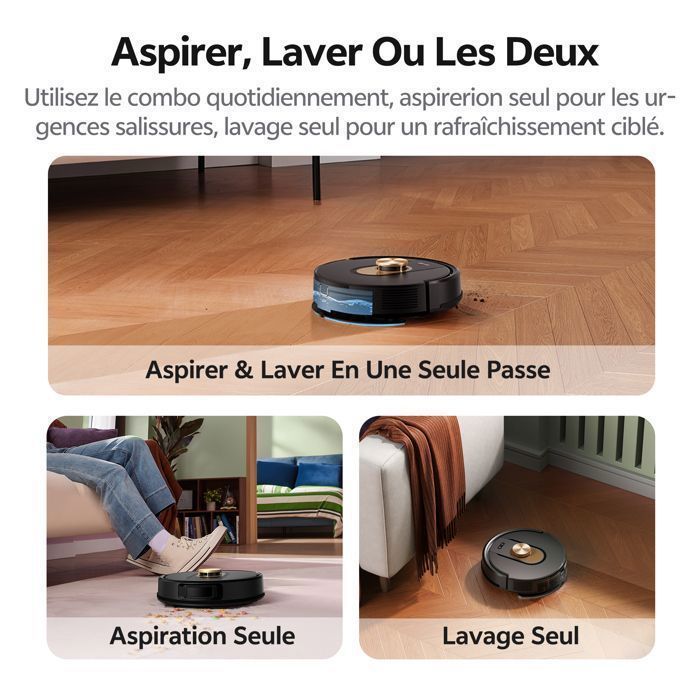 Vactidy Cleanova W9 - Robotstofzuiger - 5000 Pa - 180 min autonomie - LDS-navigatie - iWatch/Alexa/Google Home/IFTTT/APP