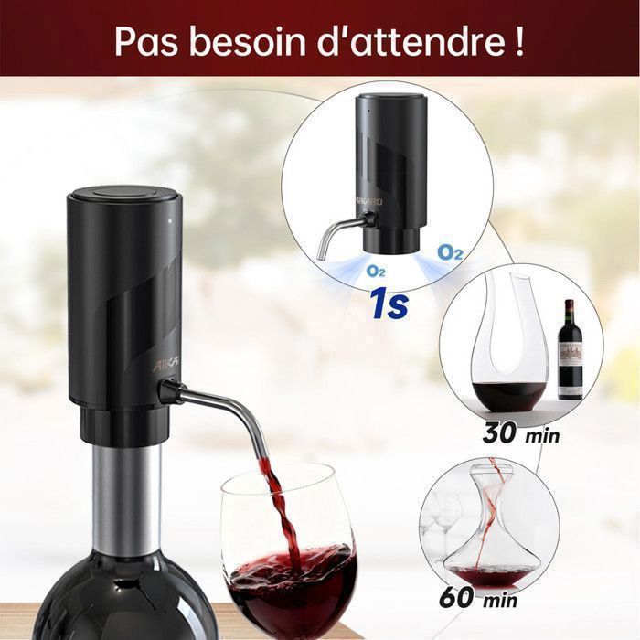 AIKARO - Aerador de Vinho Elétrico, Dosador Automático de Vinho, Recarregável