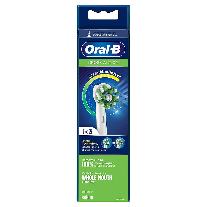 Oral-B Oral-B børstehoveder, 3-pak, Cross Action