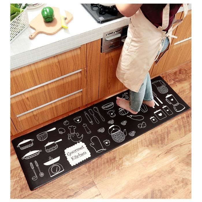 Tapis de Cuisine - XICHAO - Lot de 2 - Antidérapants - Imperméables - Cuir PVC