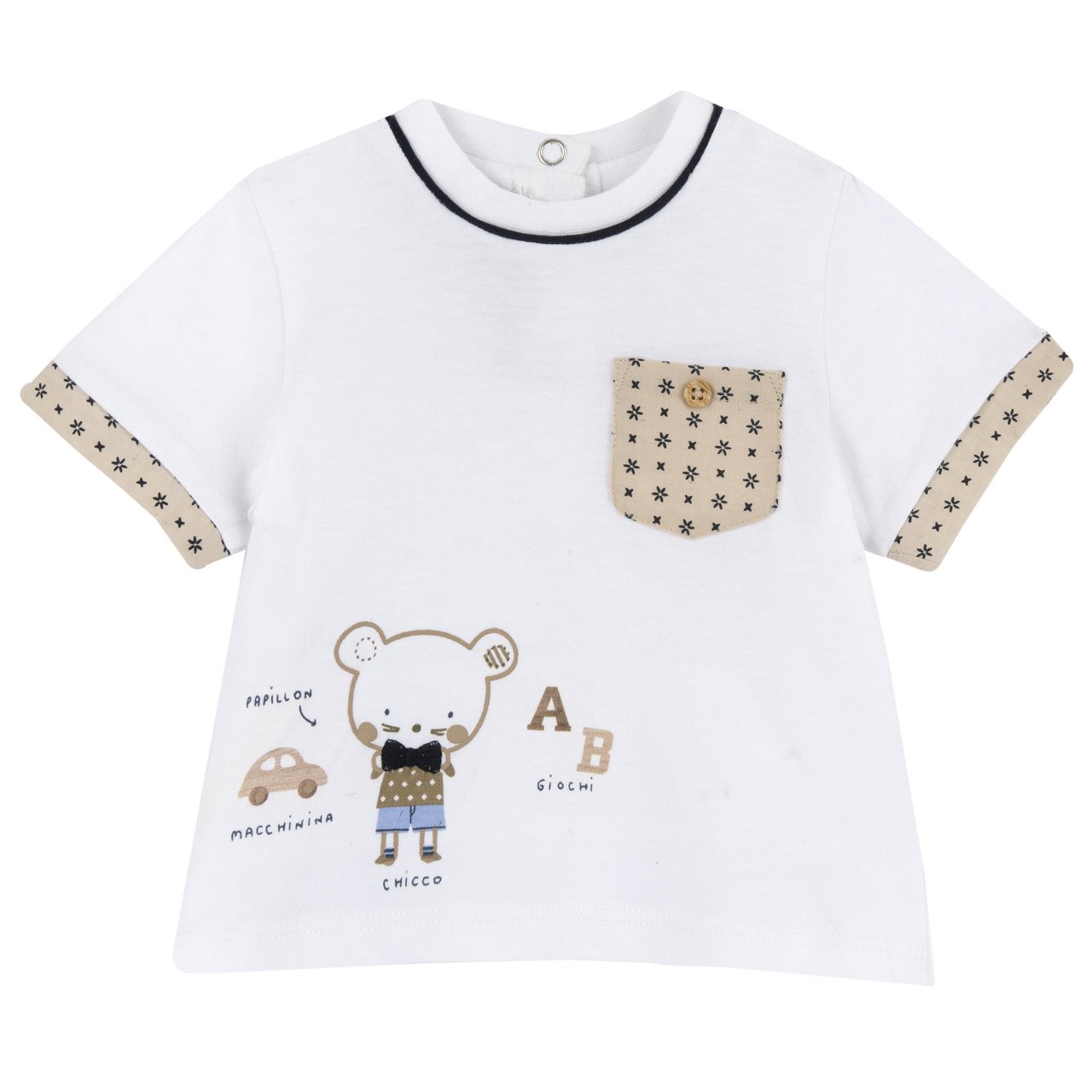 T-shirt blanc avec un ours en peluche