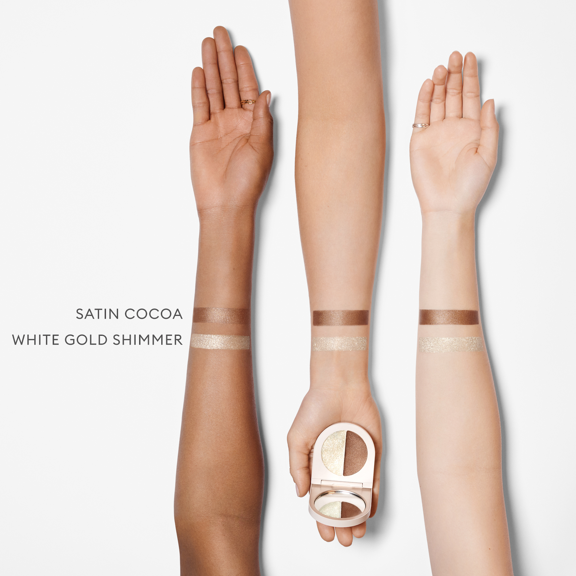 Fard de pleoape Duet Satin Cocoa & White Gold Shimmer - Rose Inc