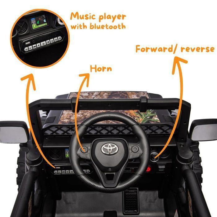 TOYOTA FJ Cruiser Voiture Électrique 12V - Noir - 1 à 6 ans - Licence Officielle - Pneus EVA - Bluetooth - 30kg