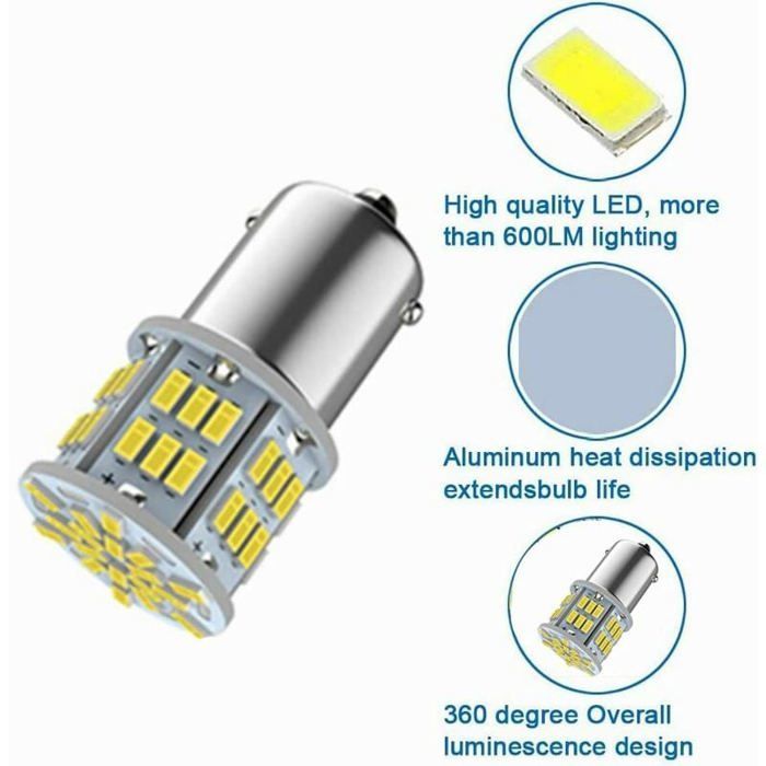 Bombillas LED 1156 Ba15s P21w, súper brillantes 6000K para coche, luces de circulación diurna y faros antiniebla Odipie