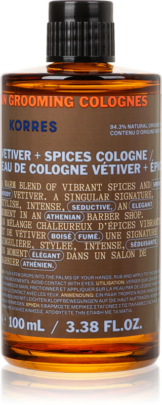 Colônia Korres Athenian Grooming para homens