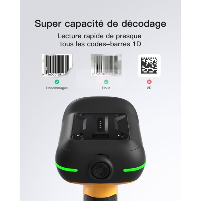 Scanner di codici a barre industriale wireless Bluetooth Inateck 1D con grado di protezione IP67 contro acqua e polvere, completo di app e SDK.