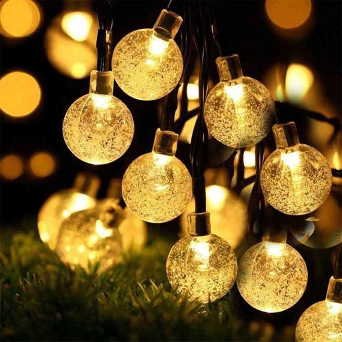 Guirlande lumineuse solaire extérieure - LUMISKY - FESTY WHITE - 20 globes LED - Blanc chaud - 5,8 m