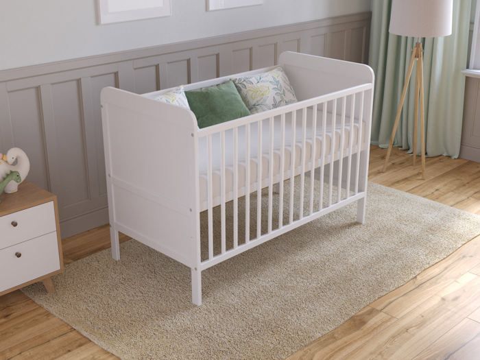 Omvormbaar babybedje met matras - Complete babybedset 120x60 cm Hout, Wit