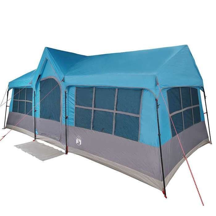 Tienda de campaña familiar con techo - vidaXL - 622x295x238 cm - Azul - Poliéster - Impermeable - Plegable - Portátil