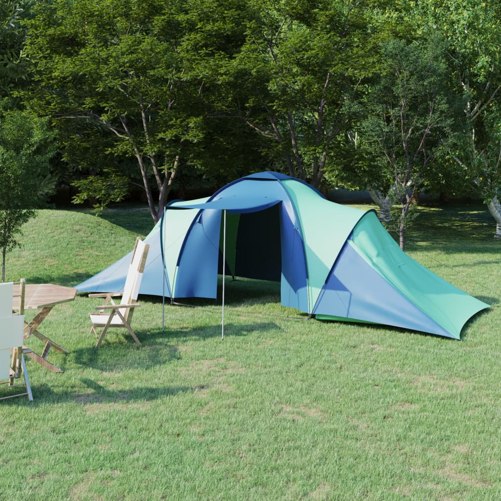 Vidaxl zilā un zaļā telts