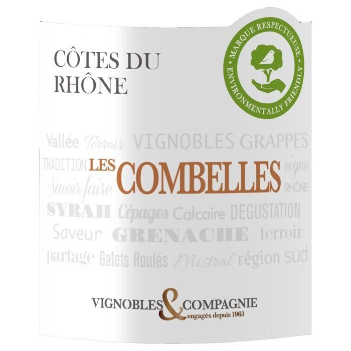 Les Combelles AOP Côtes du Rhône - Vin rouge de la Vallée du Rhône 2024 x6