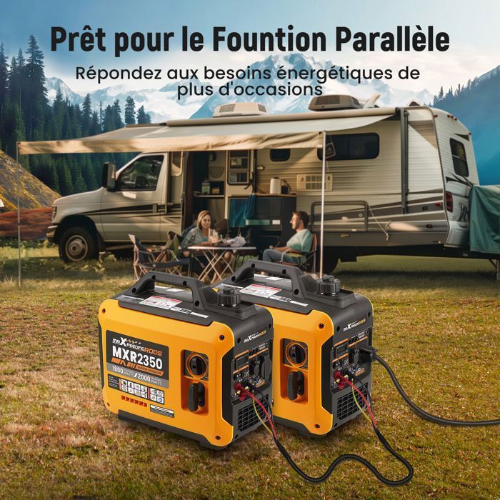 Groupe électrogène Inverter 2KW Essence générateur silencieux 230V portable camping