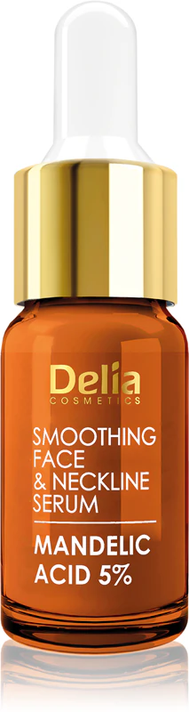 Sérum suavizante com ácido mandélico para o rosto, pescoço e colo da Delia Cosmetics Professional Face Care.