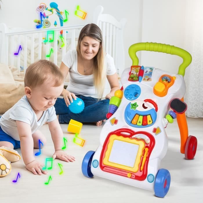 Baby boy walker, 3-in-1 for children sitting to standing, activity center with weight gain, entertainment, table sounds