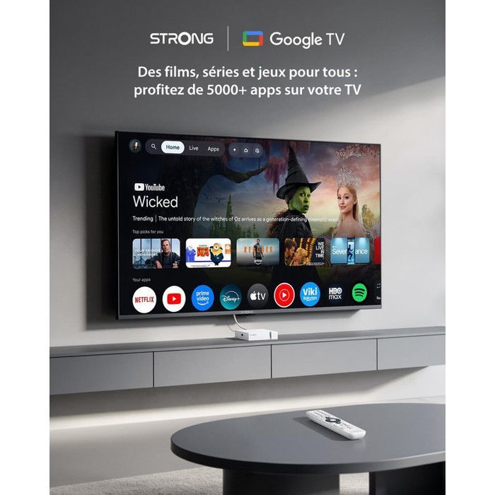 STRONG - LEAP-S3+V2 - Streaming Box Google TV 4K - Chromecast - Wifi - Bluetooth -Assistant Vocal Google - Dolby Atmos/Vision - HDR