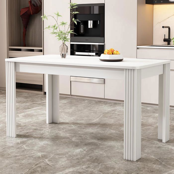 Tavolo da pranzo moderno in legno Lemonbest 116 x 65 x 75 cm (L x P x A) Adatto per sala da pranzo e cucina Bianco
