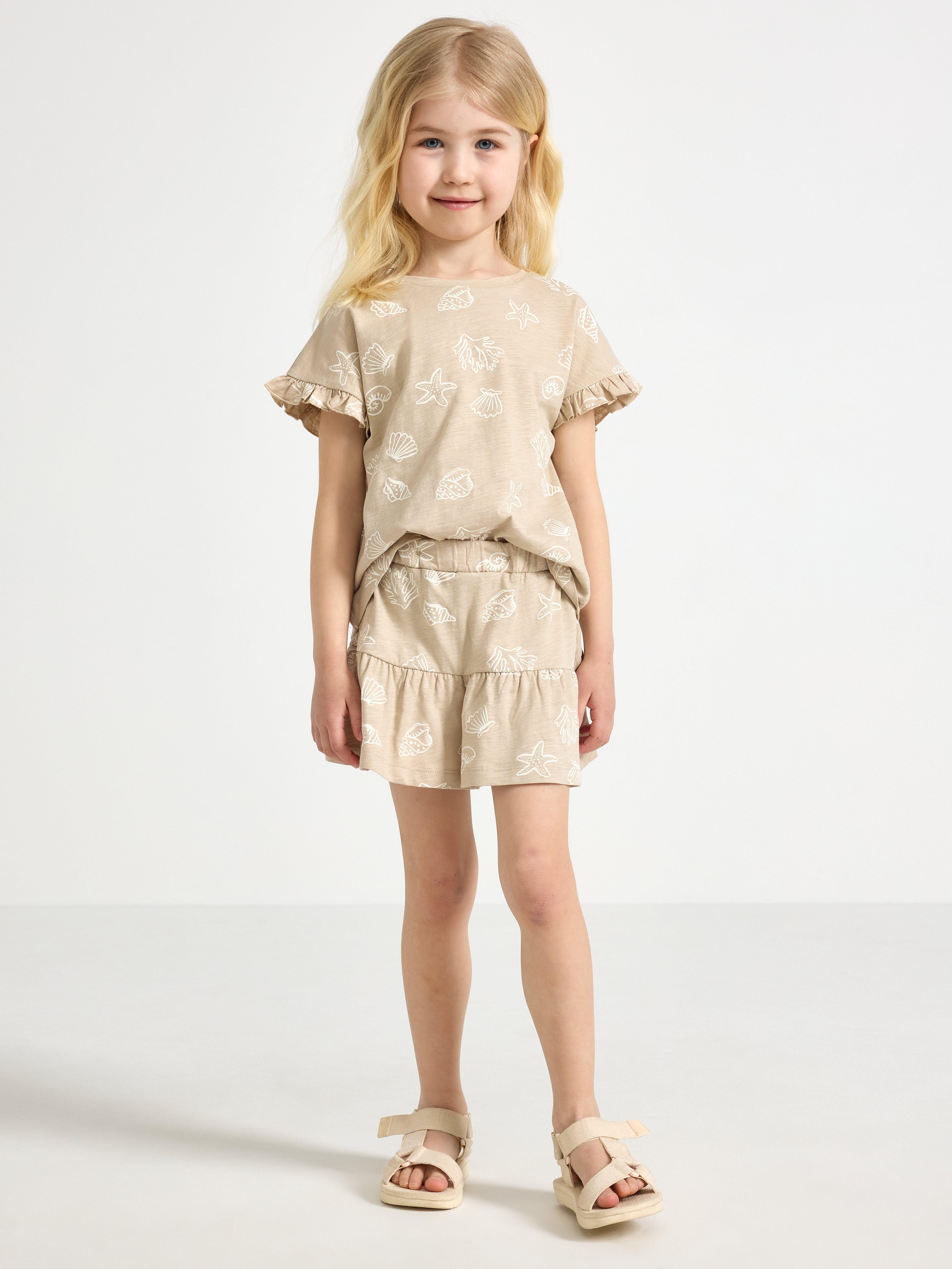 Pantalones y jersey slub beige