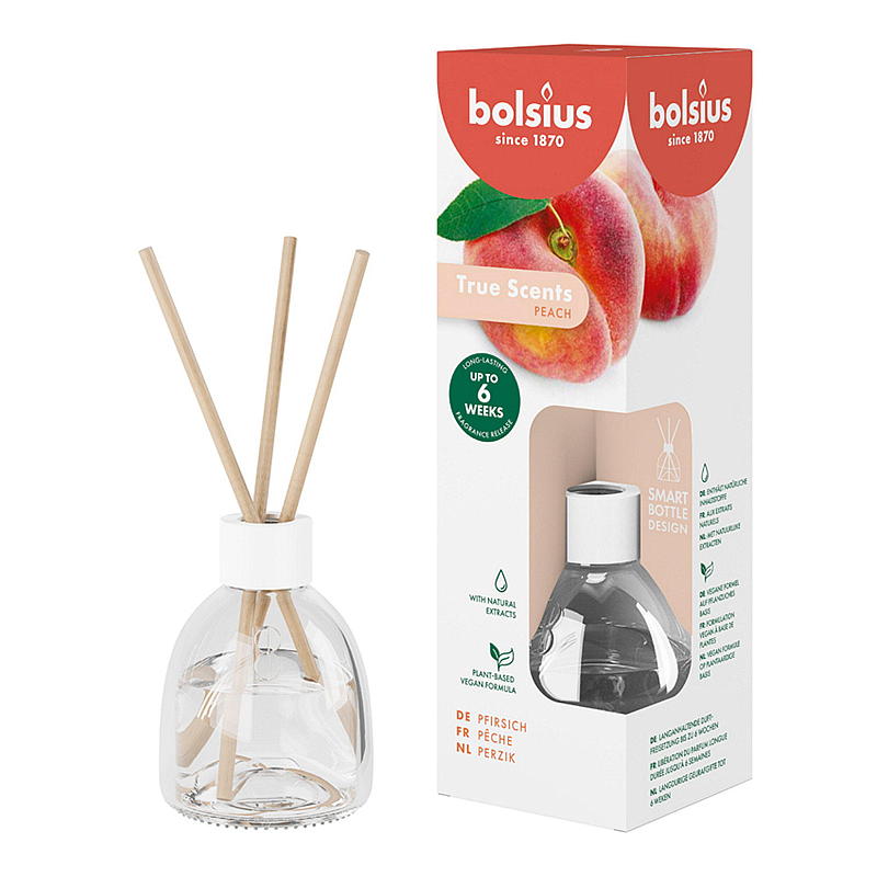Bolsius Duftöl 60 ml mit Holzstäbchen Pfirsich