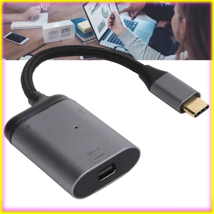 Adaptador keenso USB C a Mini DisplayPort Adaptador USB C a Mini DisplayPort Convertidor 1.4 3.1 Video rápido Proyector de video