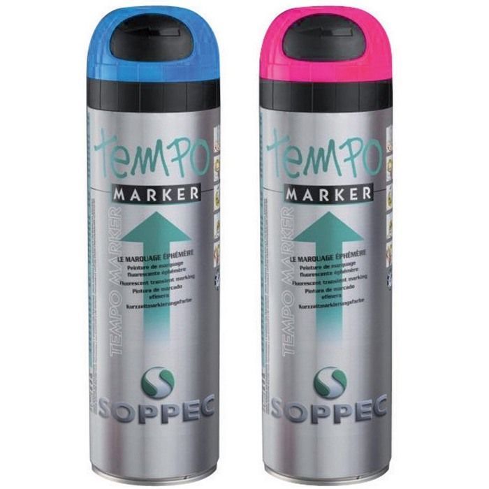 TEMPO MARKER Pintura en aerosol efímera 500 ml AZUL FLUORESCENTE
