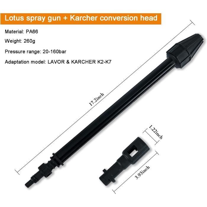 Draaibare sproeier - Turbolans - 145 bar - Compatibel met Karcher K2 K3 K4 K5 - Technisch kunststof