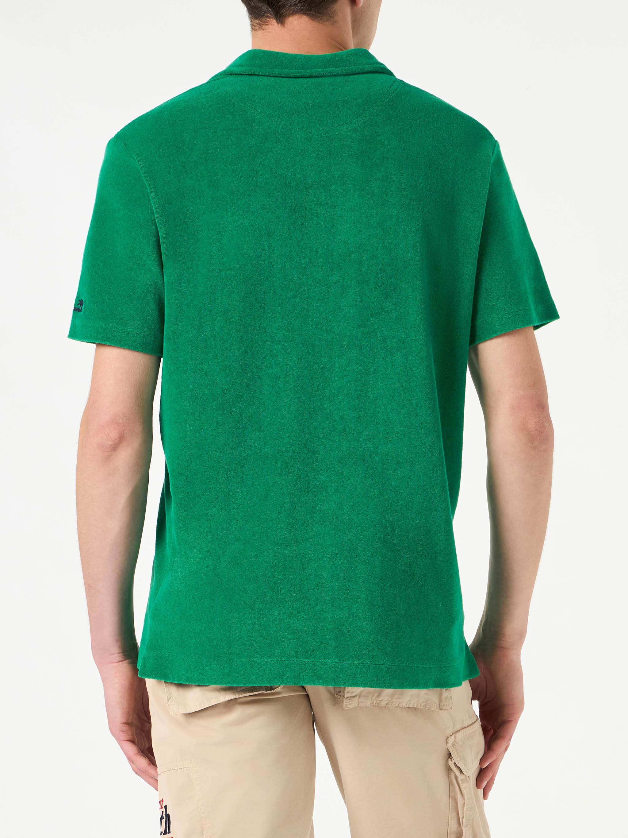 Groen badstof poloshirt voor heren