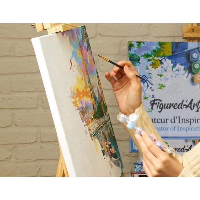 Figured'Art Pintura por números para adultos: Una diosa junto al agua - Kit de arte por números para armar - 40x50cm con marco de madera para armar