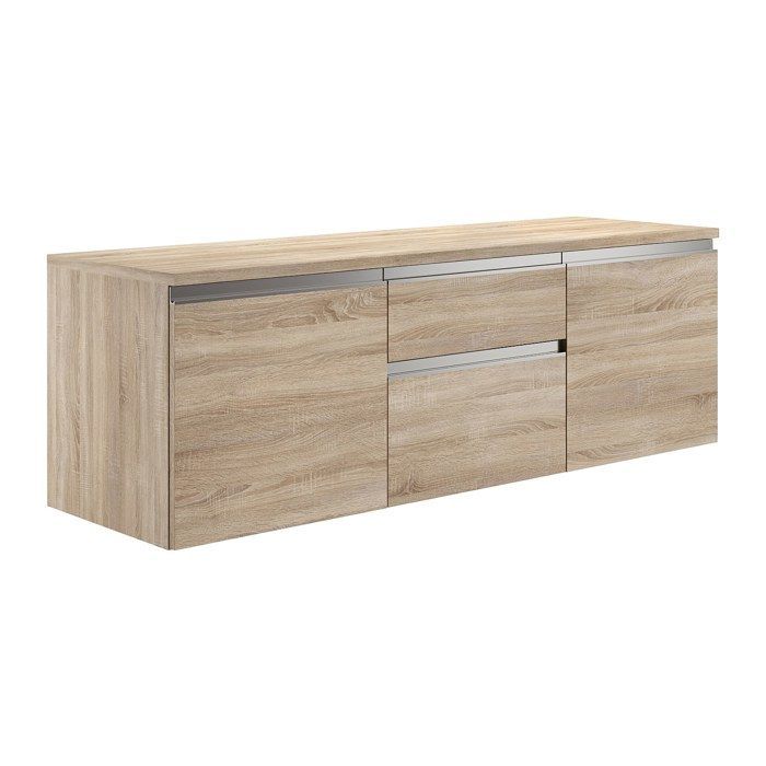 Mueble de baño suspendido con doble lavabo y espejos - Luz natural - 150 cm - JIMENA II