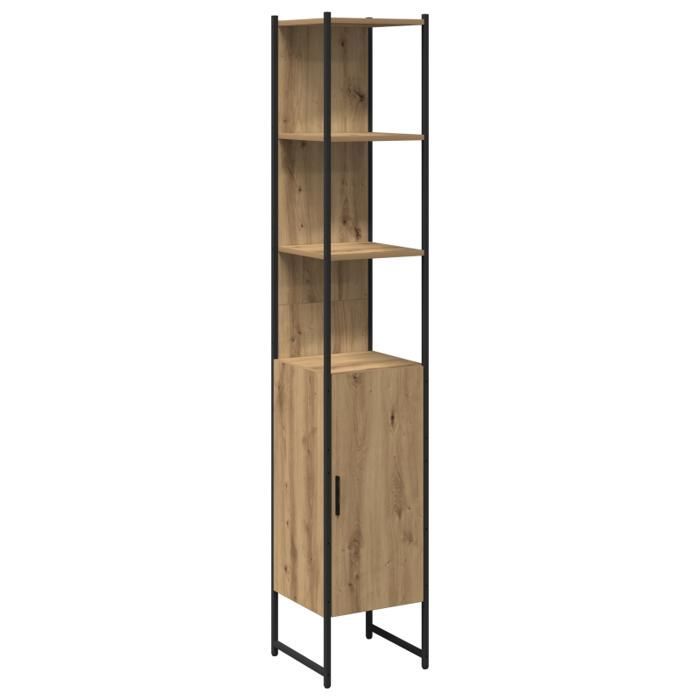 Conjunto de muebles de baño - 3 piezas - Roble artesanal - Acabado mate - Estilo contemporáneo