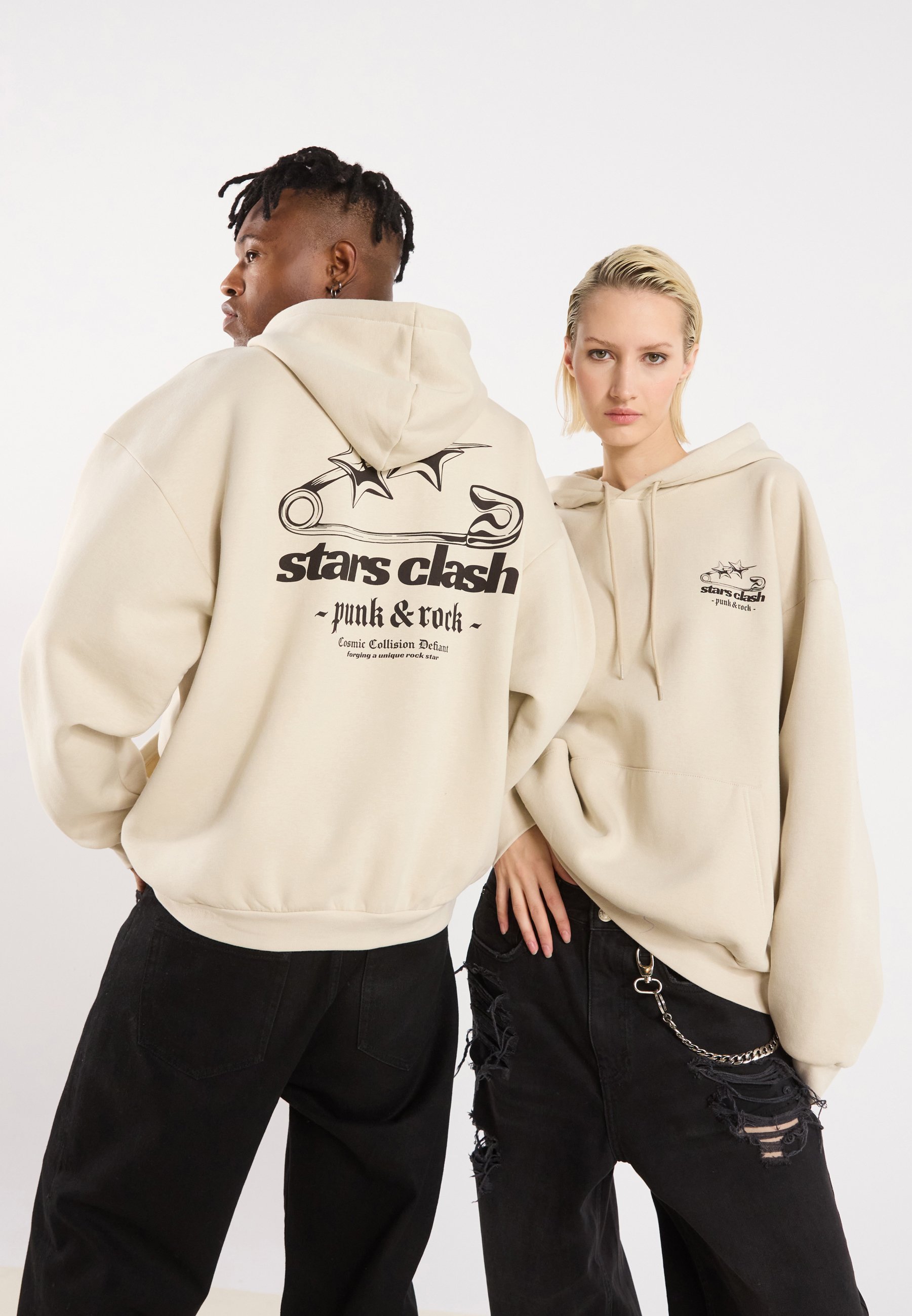 YOURTURN UNISEX - Hoodie - havermout