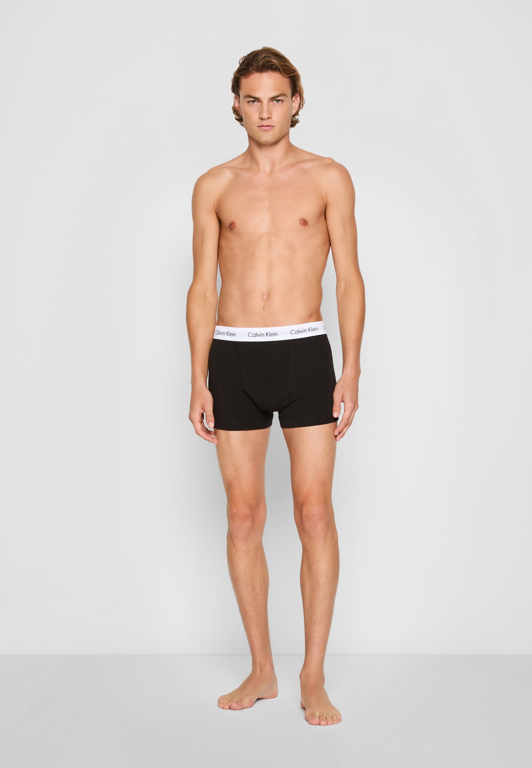 Slip Calvin Klein Underwear TRUNK PACK 3 pezzi in cotone elasticizzato - neri