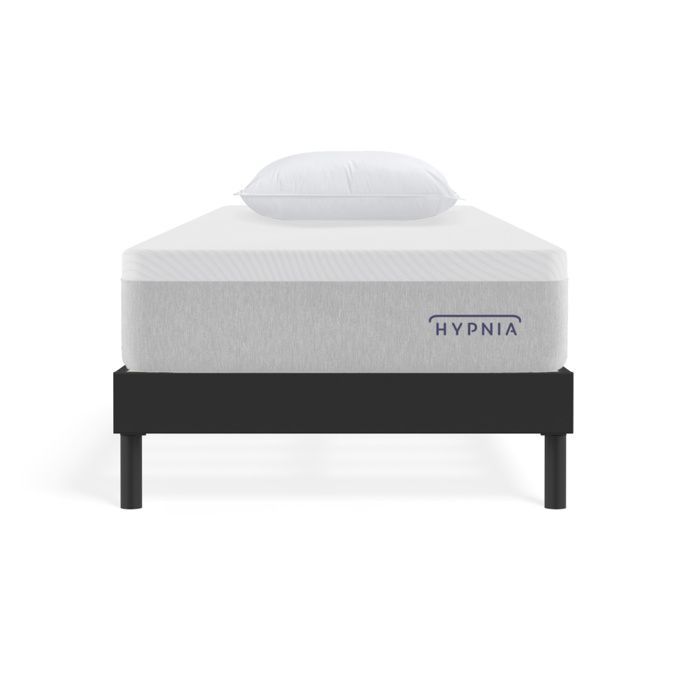 Hypnia - Juego de colchón de muelles de 25 cm con base de cama color antracita y almohada de 90x200 cm.