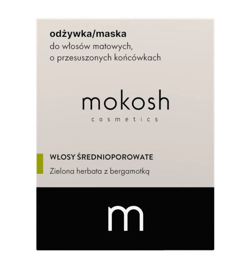 Mokosh Odżywka/Maska do włosów matowych o przesuszonych końcach Zielona Herbata z Bergamotką (wł. śr