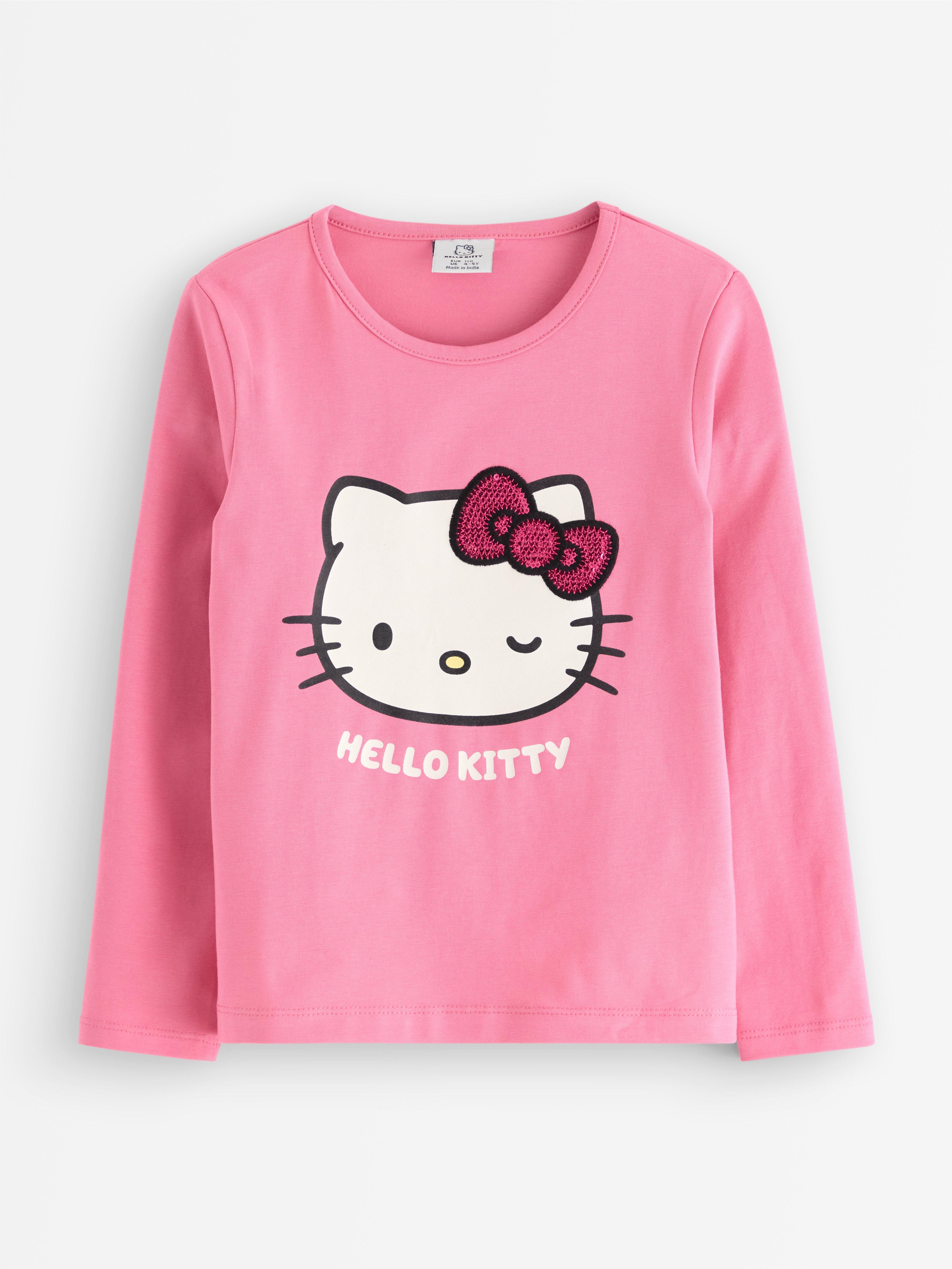 Růžový top s dlouhým rukávem Hello Kitty
