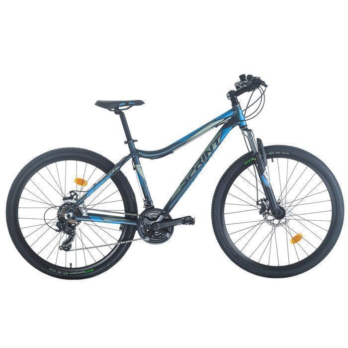Vélo VTT 27.5'' Cadre Aluminium, double freins a disques, Fourche Télescopique + Transmission complète Shimano
