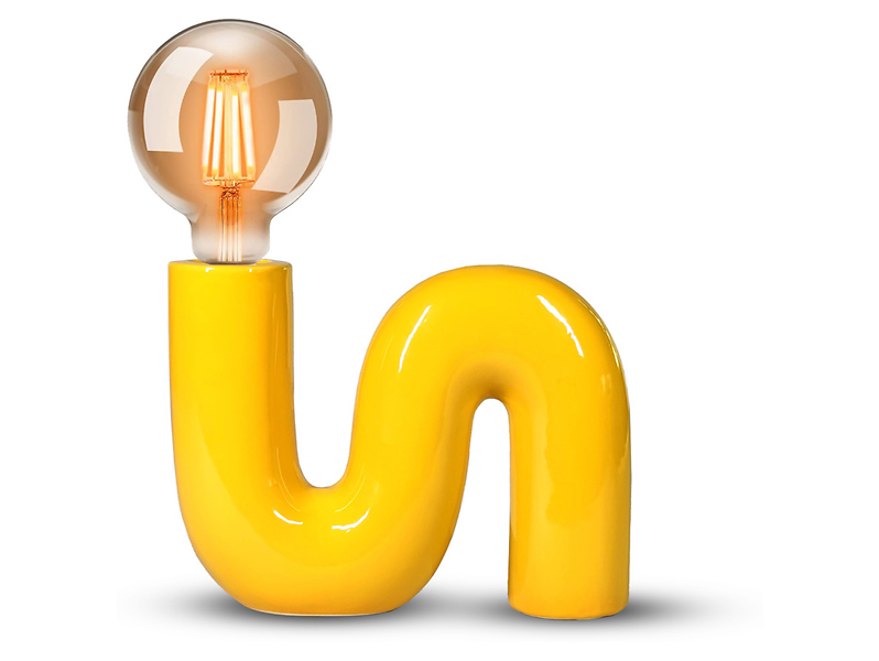 Lampa stołowa Pop Serpent ceramiczna żółta