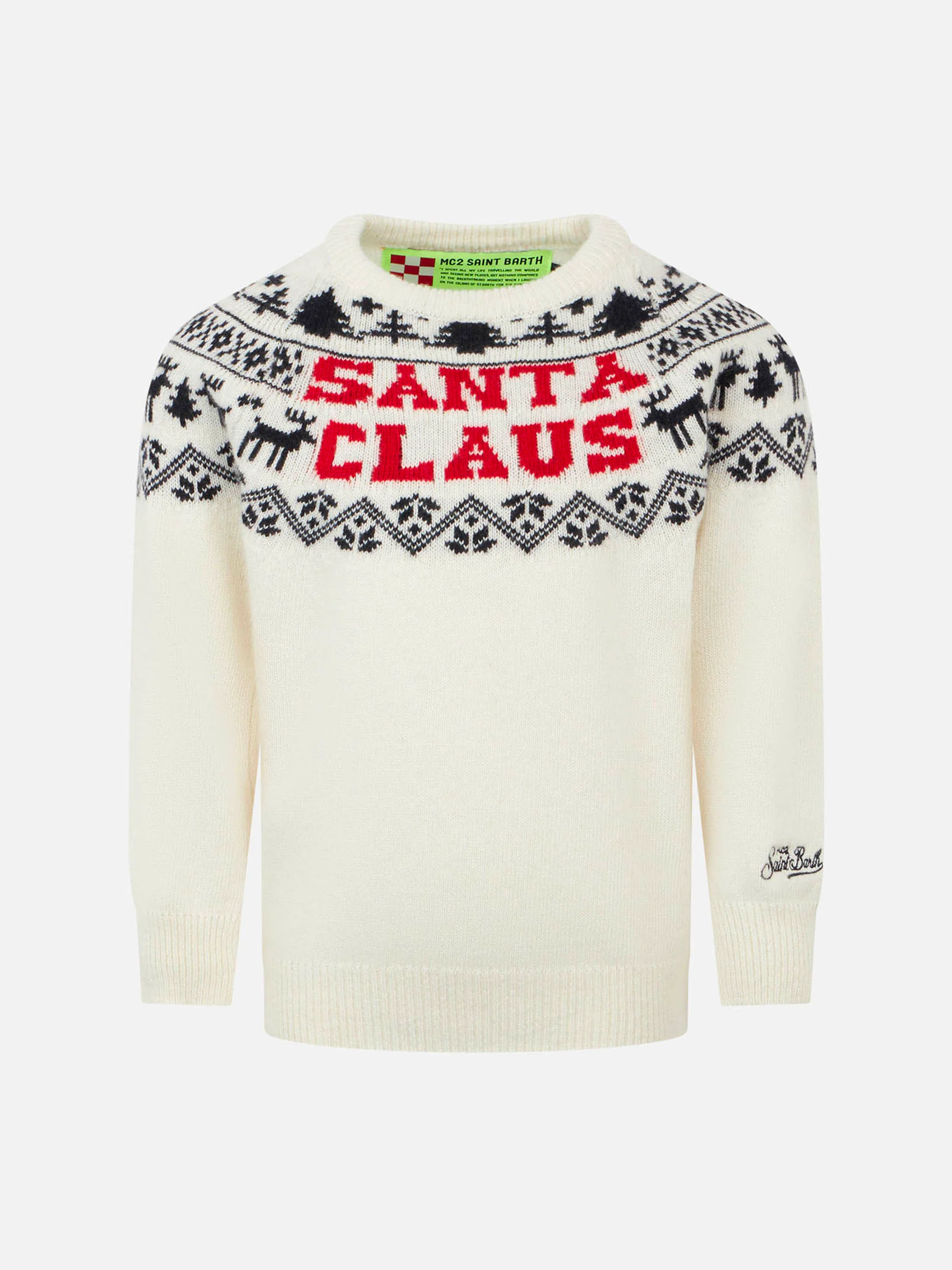 Maglione da bambino girocollo con ricamo Santa Claus