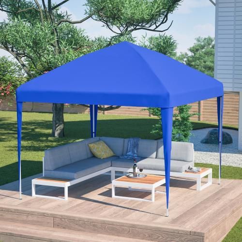Tuinpaviljoen, 3x3m opvouwbaar pop-up tuinpaviljoen, UV 50+ zonbescherming, inclusief 4 zandzakken en opbergtas (blauw)