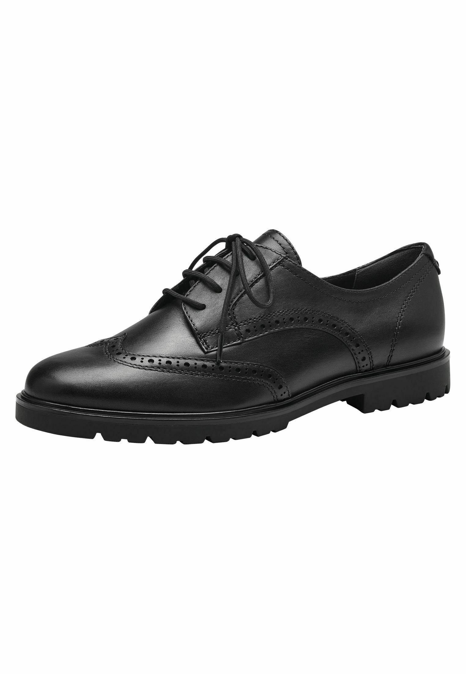 Tamaris veterschoenen - zwart leer