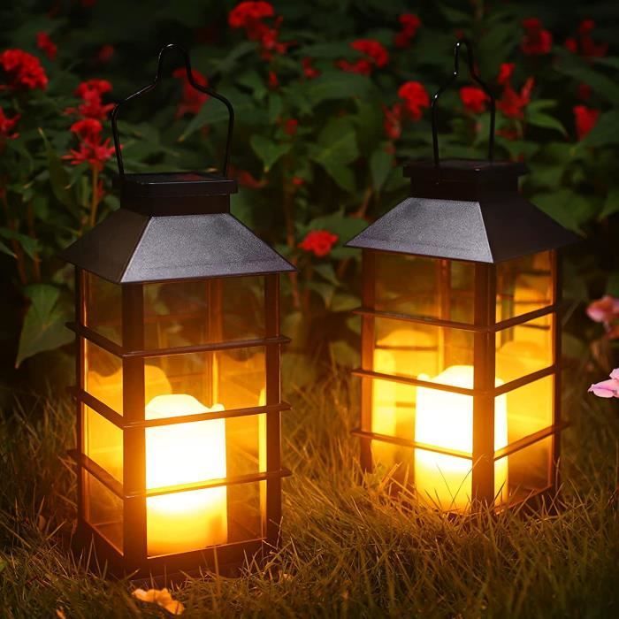 Lanterne solari da esterno - ZGEER - Stile retrò - Nero - Plastica - LED - IP44